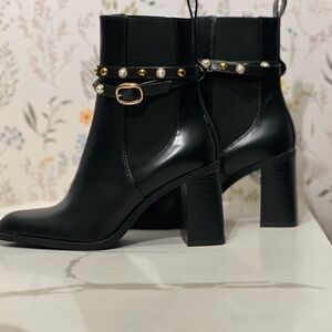 ZARA Pearl Ankle Block Bootie